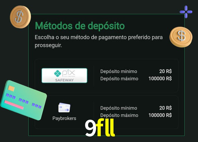 O cassino 9fll oferece uma grande variedade de métodos de pagamento